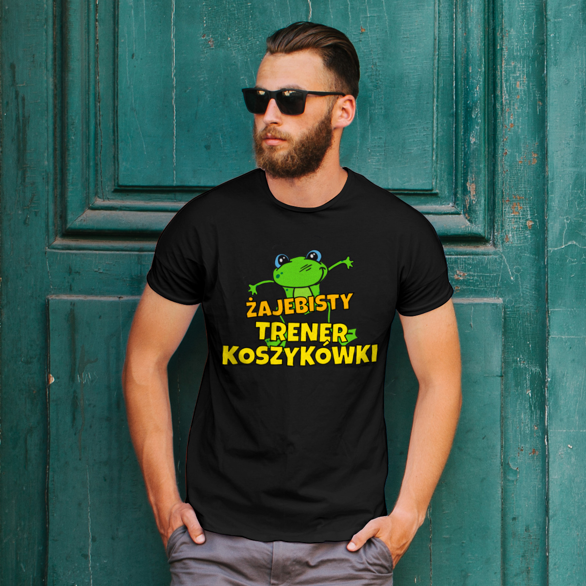 Żajebisty Trener Koszykówki - Męska Koszulka Czarna