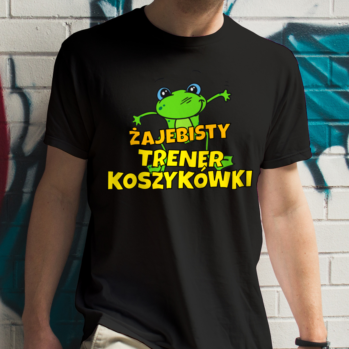 Żajebisty Trener Koszykówki - Męska Koszulka Czarna