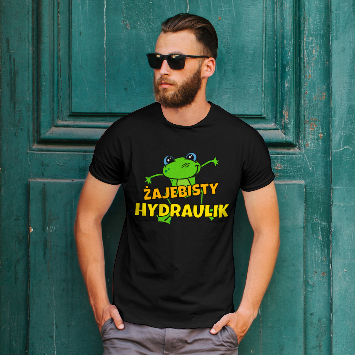 Żajebisty hydraulik - Męska Koszulka Czarna