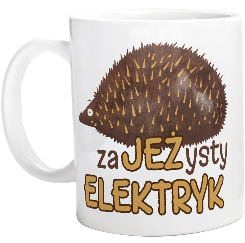 Zajeżysty Elektryk Jeż Super - Kubek Biały