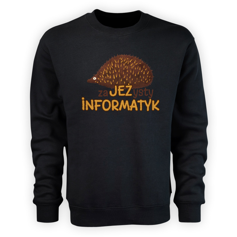 Zajeżysty Informatyk Jeż Super - Męska Bluza Czarna