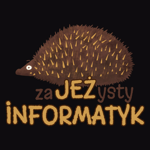 Zajeżysty Informatyk Jeż Super - Męska Bluza z kapturem Czarna