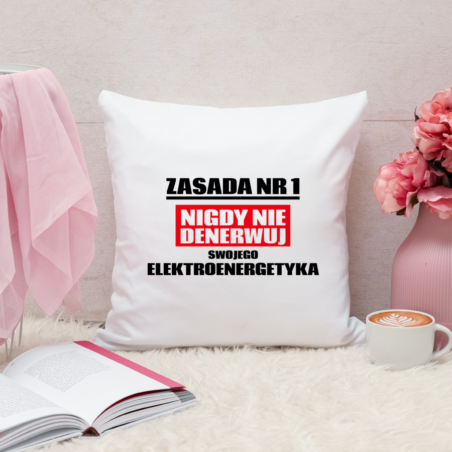 Zasada Nr 1 - Nigdy Nie Denerwuj Swojego Elektroenergetyka - Poduszka Biała