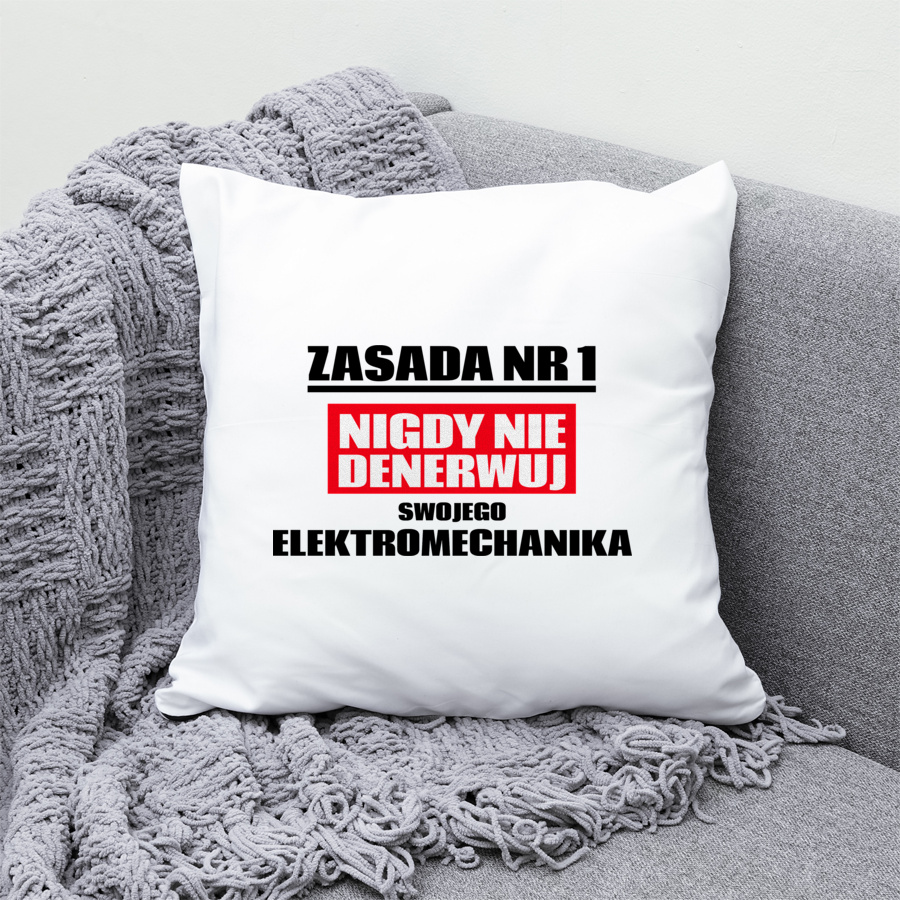 Zasada Nr 1 - Nigdy Nie Denerwuj Swojego Elektromechanika - Poduszka Biała