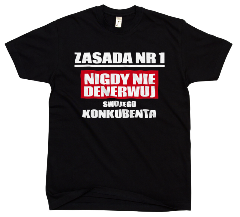 Zasada Nr 1 - Nigdy Nie Denerwuj Swojego Konkubenta - Męska Koszulka Czarna