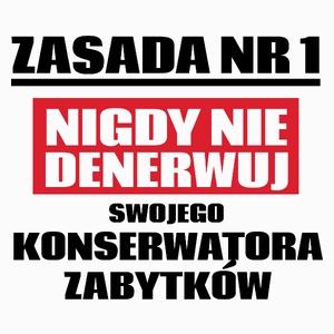 Zasada Nr 1 - Nigdy Nie Denerwuj Swojego Konserwatora Zabytków - Poduszka Biała