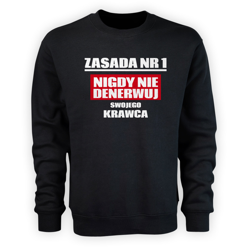 Zasada Nr 1 - Nigdy Nie Denerwuj Swojego Krawca - Męska Bluza Czarna