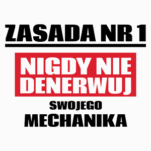 Zasada Nr 1 - Nigdy Nie Denerwuj Swojego Mechanika - Poduszka Biała