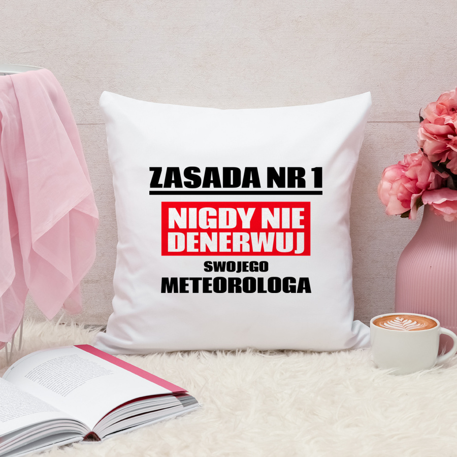 Zasada Nr 1 - Nigdy Nie Denerwuj Swojego Meteorologa - Poduszka Biała