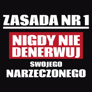 Zasada Nr 1 - Nigdy Nie Denerwuj Swojego Narzeczonego - Męska Bluza z kapturem Czarna