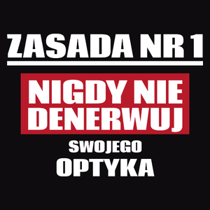 Zasada Nr 1 - Nigdy Nie Denerwuj Swojego Optyka - Męska Bluza z kapturem Czarna