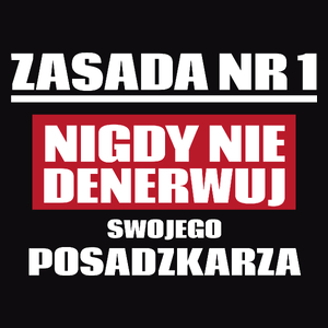 Zasada Nr 1 - Nigdy Nie Denerwuj Swojego Posadzkarza - Męska Koszulka Czarna