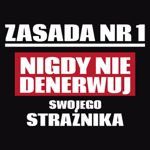 Zasada Nr 1 - Nigdy Nie Denerwuj Swojego Strażnika - Męska Bluza z kapturem Czarna