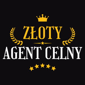 Złoty Agent Celny - Męska Koszulka Czarna