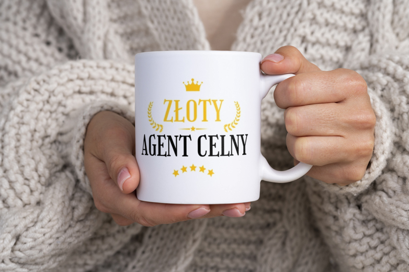 Złoty Agent Celny - Kubek Biały