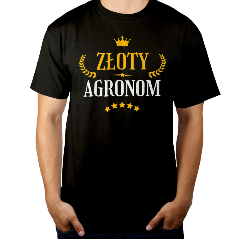 Złoty Agronom - Męska Koszulka Czarna