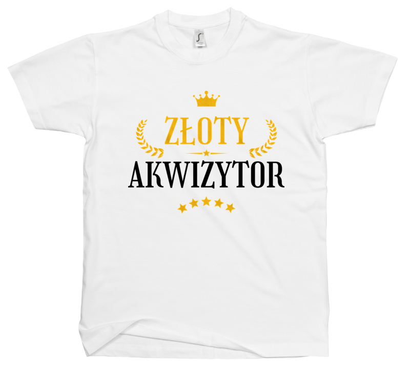 Złoty Akwizytor - Męska Koszulka Biała