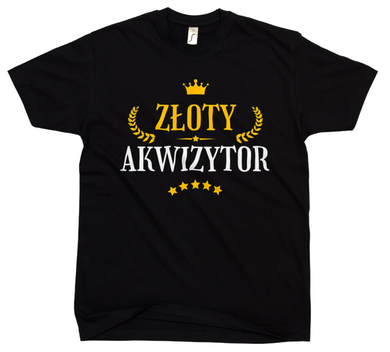 Złoty Akwizytor - Męska Koszulka Czarna