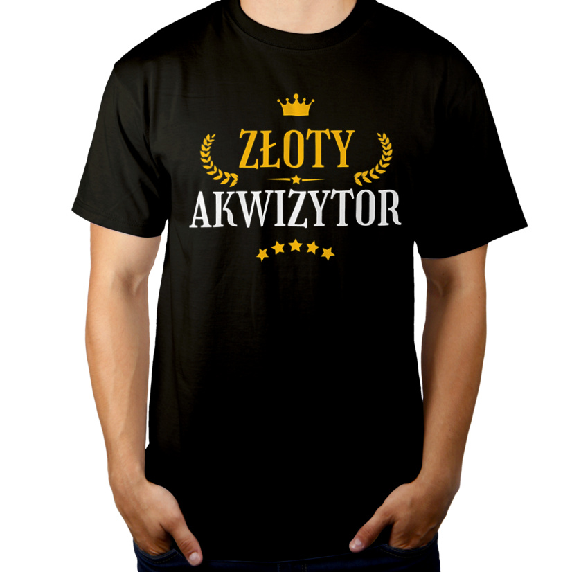 Złoty Akwizytor - Męska Koszulka Czarna