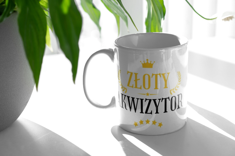 Złoty Akwizytor - Kubek Biały