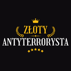 Złoty Antyterrorysta - Męska Koszulka Czarna