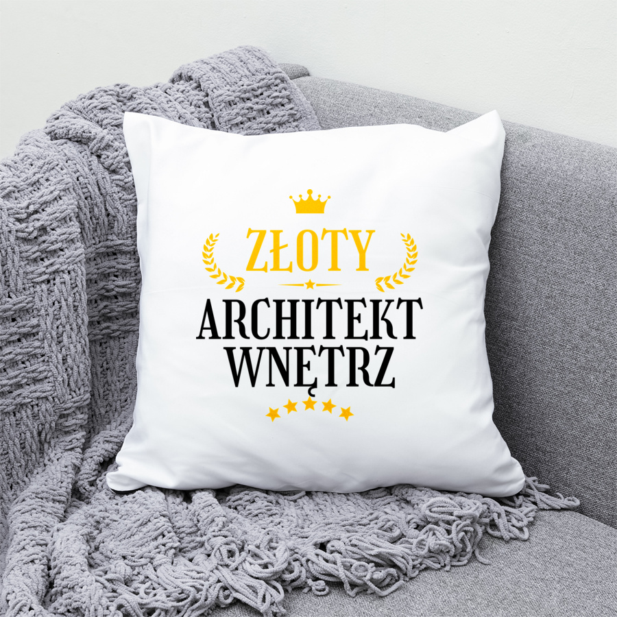 Złoty Architekt Wnętrz - Poduszka Biała