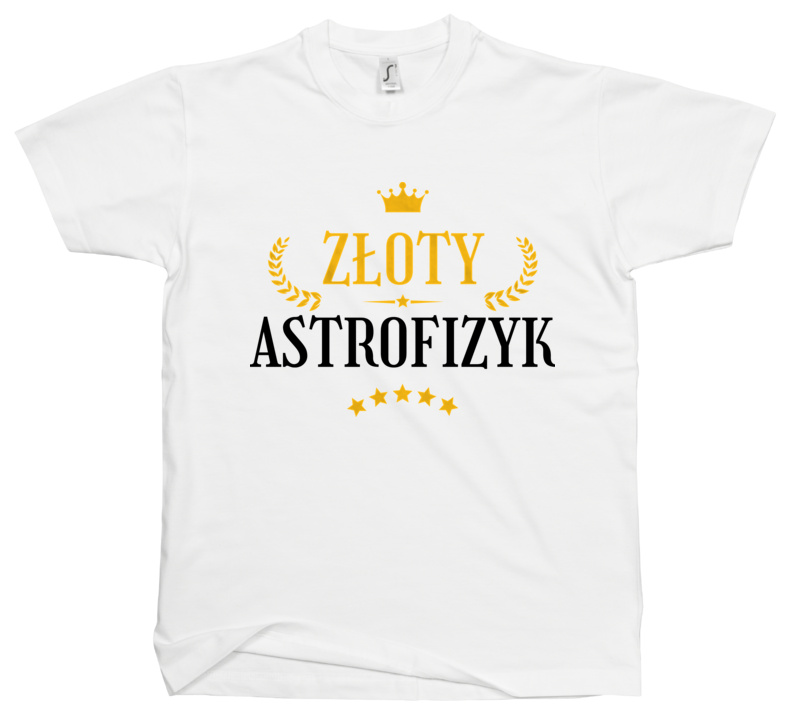 Złoty Astrofizyk - Męska Koszulka Biała