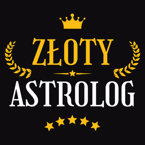 Złoty Astrolog - Męska Koszulka Czarna