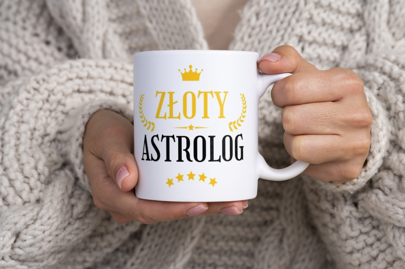 Złoty Astrolog - Kubek Biały