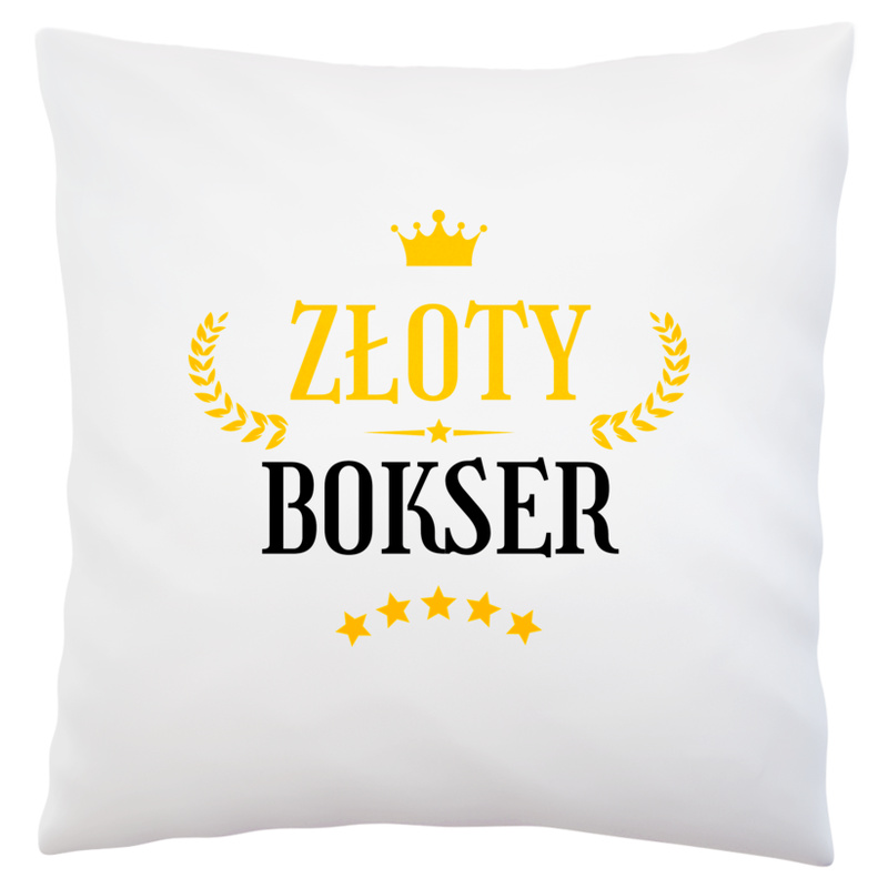 Złoty Bokser - Poduszka Biała