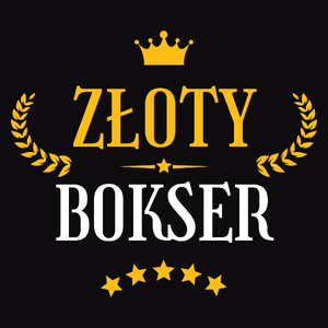 Złoty Bokser - Męska Koszulka Czarna