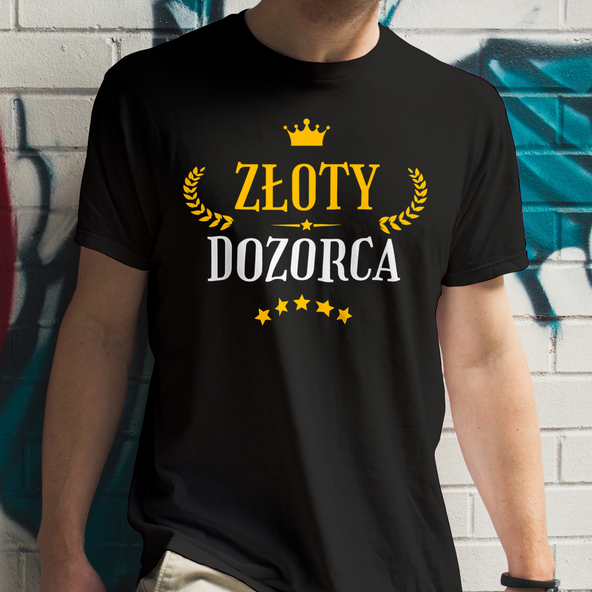 Złoty Dozorca - Męska Koszulka Czarna