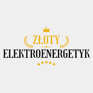 Złoty Elektroenergetyk - Męska Koszulka Biała