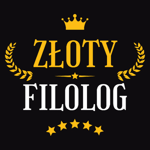 Złoty Filolog - Męska Koszulka Czarna