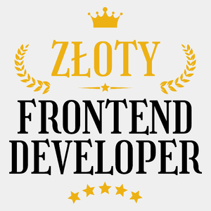 Złoty Frontend Developer - Męska Koszulka Biała