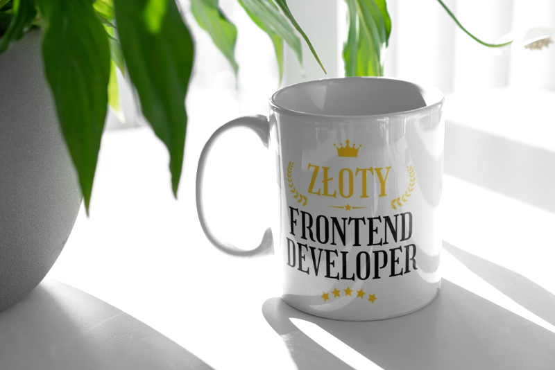 Złoty Frontend Developer - Kubek Biały