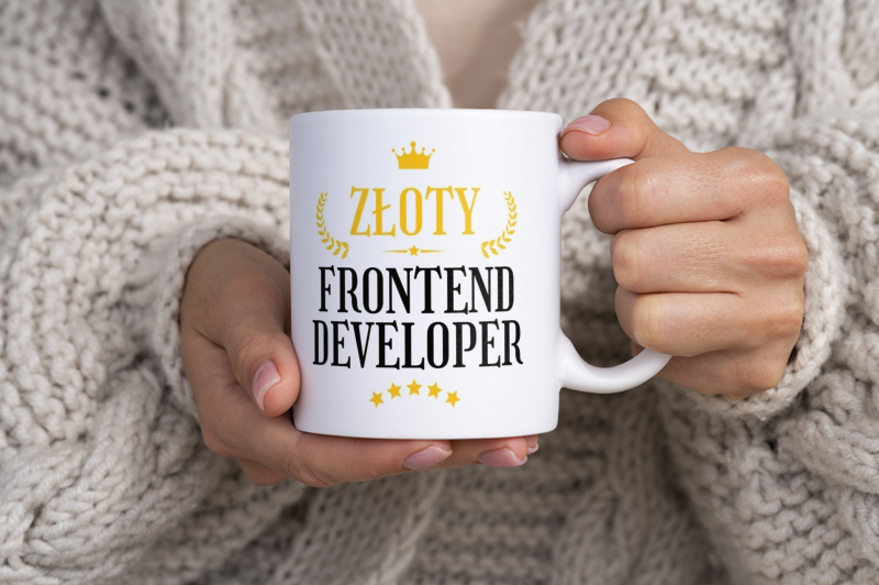 Złoty Frontend Developer - Kubek Biały