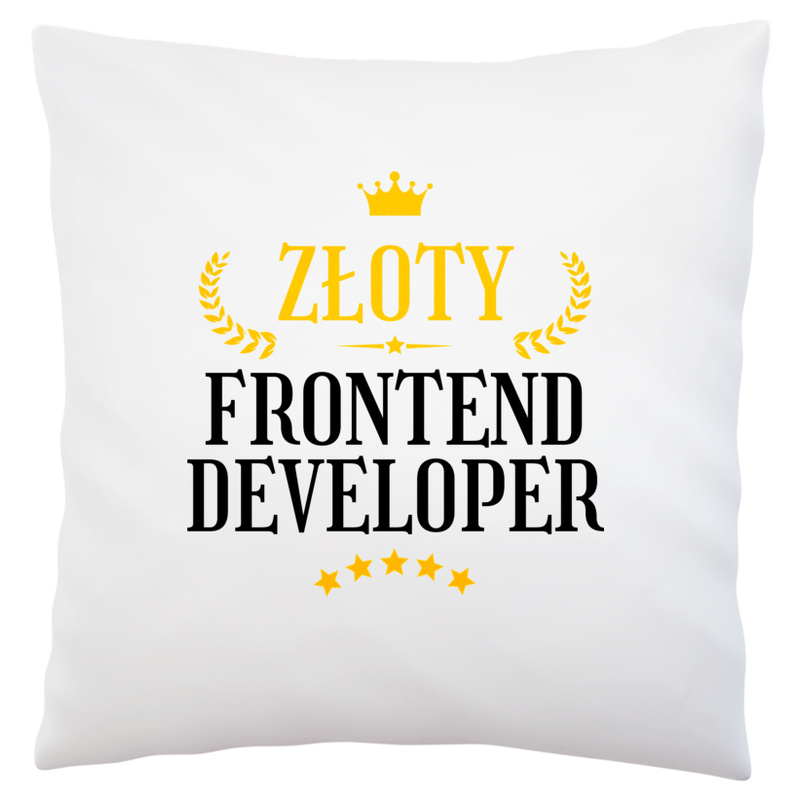 Złoty Frontend Developer - Poduszka Biała