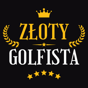 Złoty Golfista - Męska Koszulka Czarna