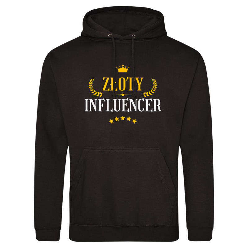 Złoty Influencer - Męska Bluza z kapturem Czarna