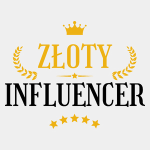 Złoty Influencer - Męska Koszulka Biała