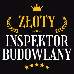 Złoty Inspektor Budowlany - Męska Koszulka Czarna