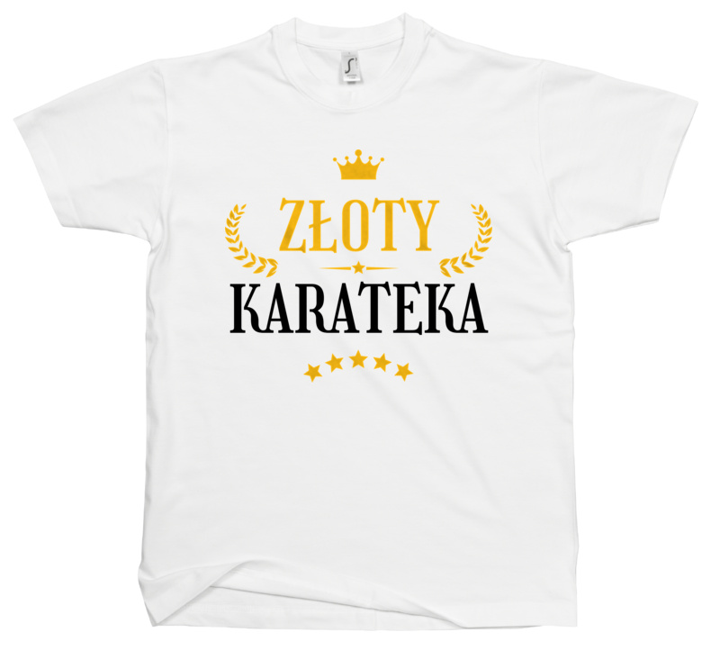 Złoty Karateka - Męska Koszulka Biała