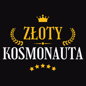 Złoty Kosmonauta - Męska Koszulka Czarna