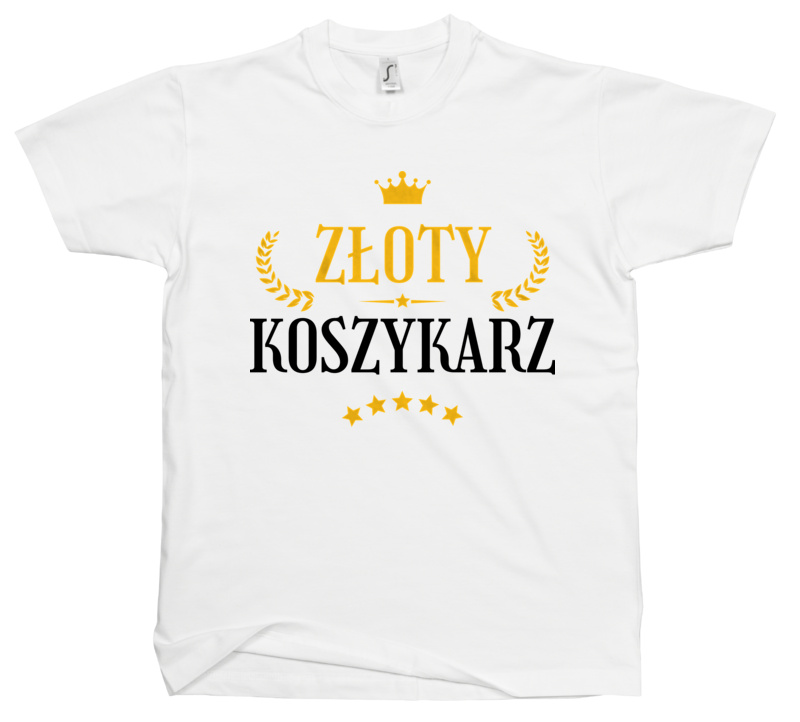 Złoty Koszykarz - Męska Koszulka Biała