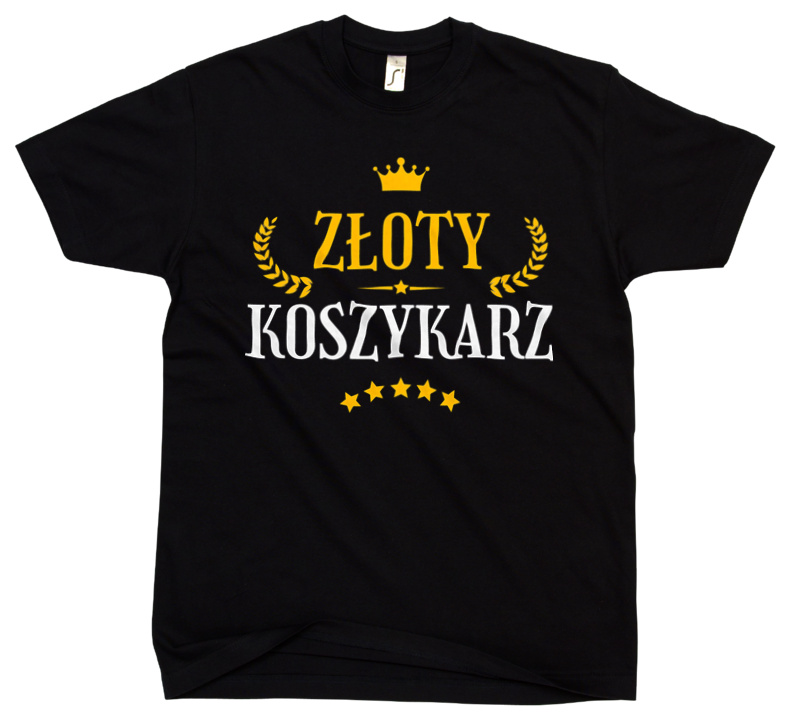 Złoty Koszykarz - Męska Koszulka Czarna