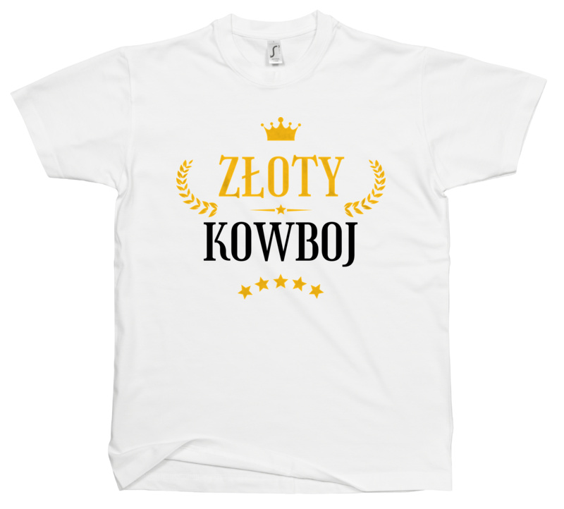 Złoty Kowboj - Męska Koszulka Biała