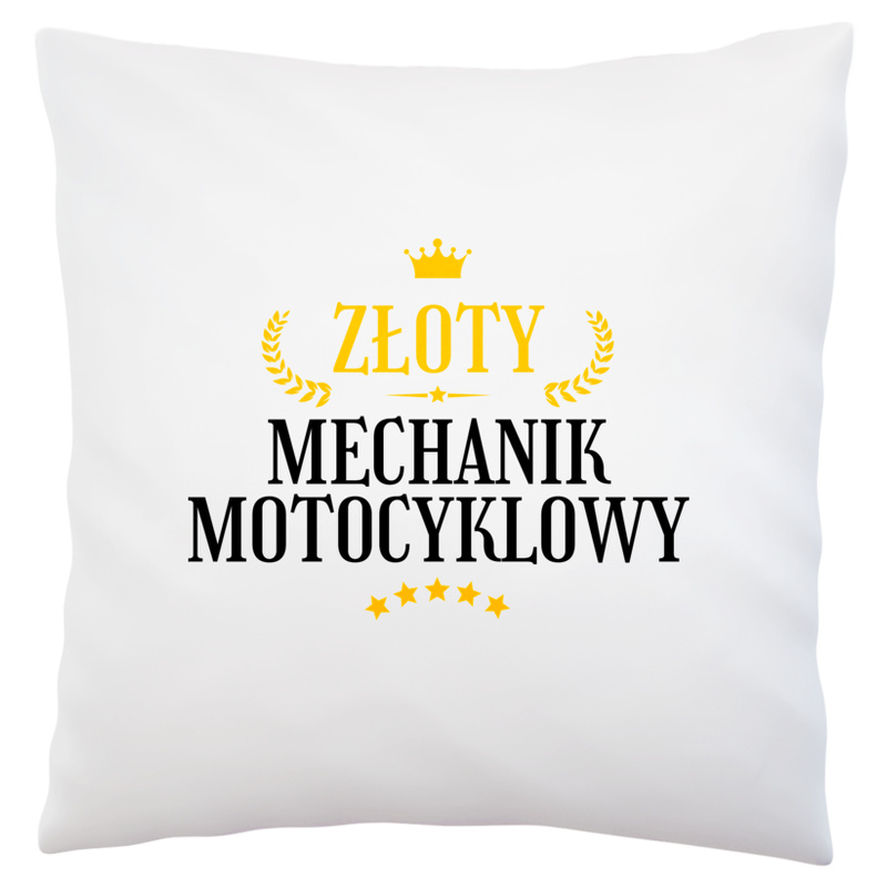 Złoty Mechanik Motocyklowy - Poduszka Biała