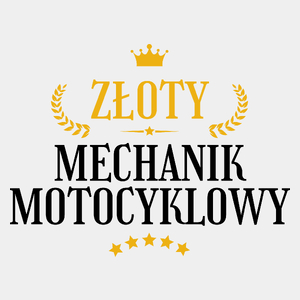 Złoty Mechanik Motocyklowy - Męska Koszulka Biała