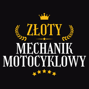 Złoty Mechanik Motocyklowy - Męska Koszulka Czarna